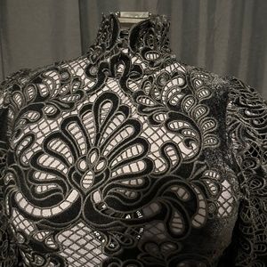 Black Velvet Cut Out Blouse